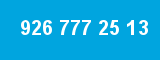 926 777 25 13 926 777 25 13